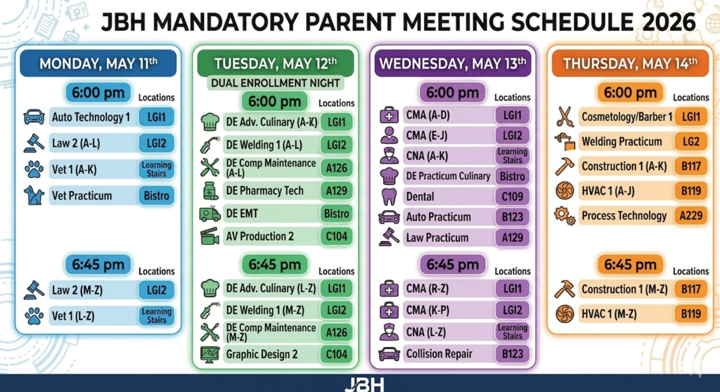 2026 Parent Meeting Schedule 