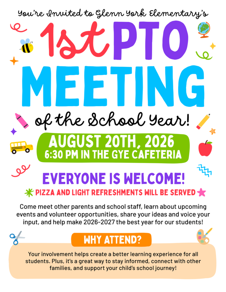 1st PTO Meeting Information Flyer