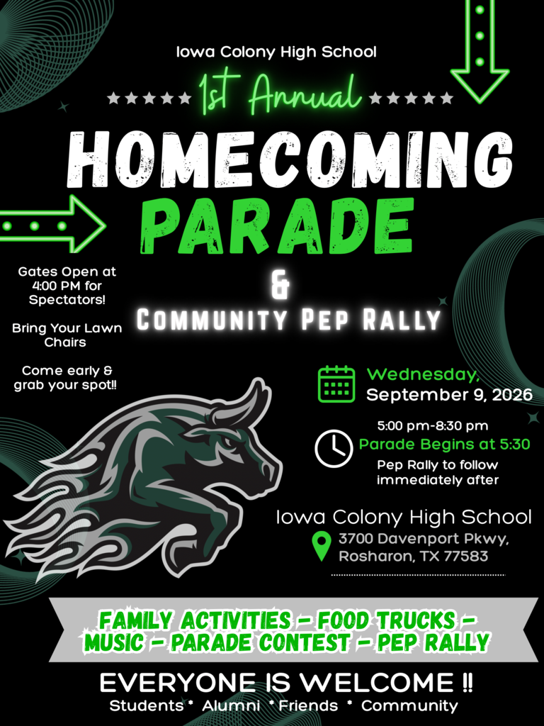 Homecoming Parade & Pep Rally flier