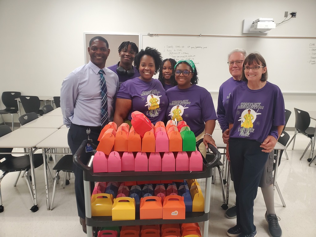 Ms. St. Julien and her team dropping off staff treat boxes to all ICHS staff and teachers.