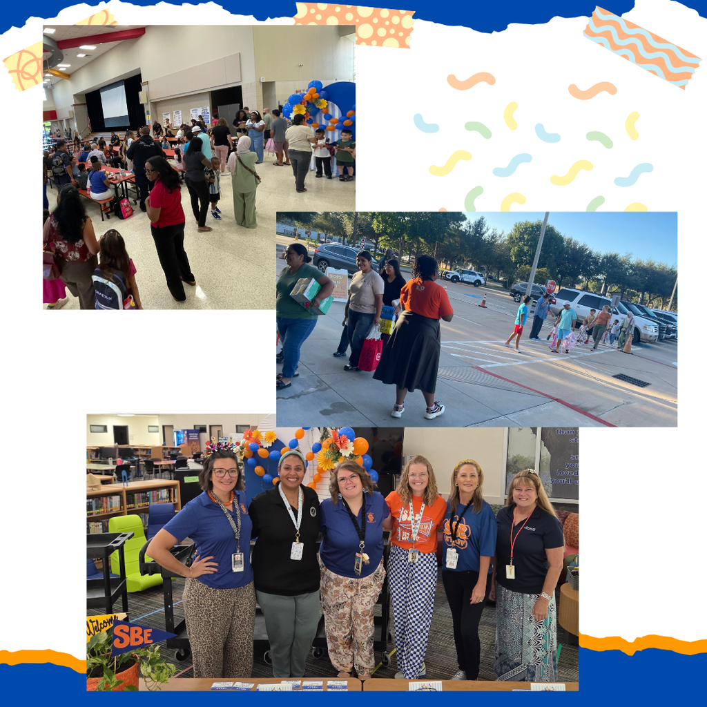 kindergarten students, family, and staff at the first day of school