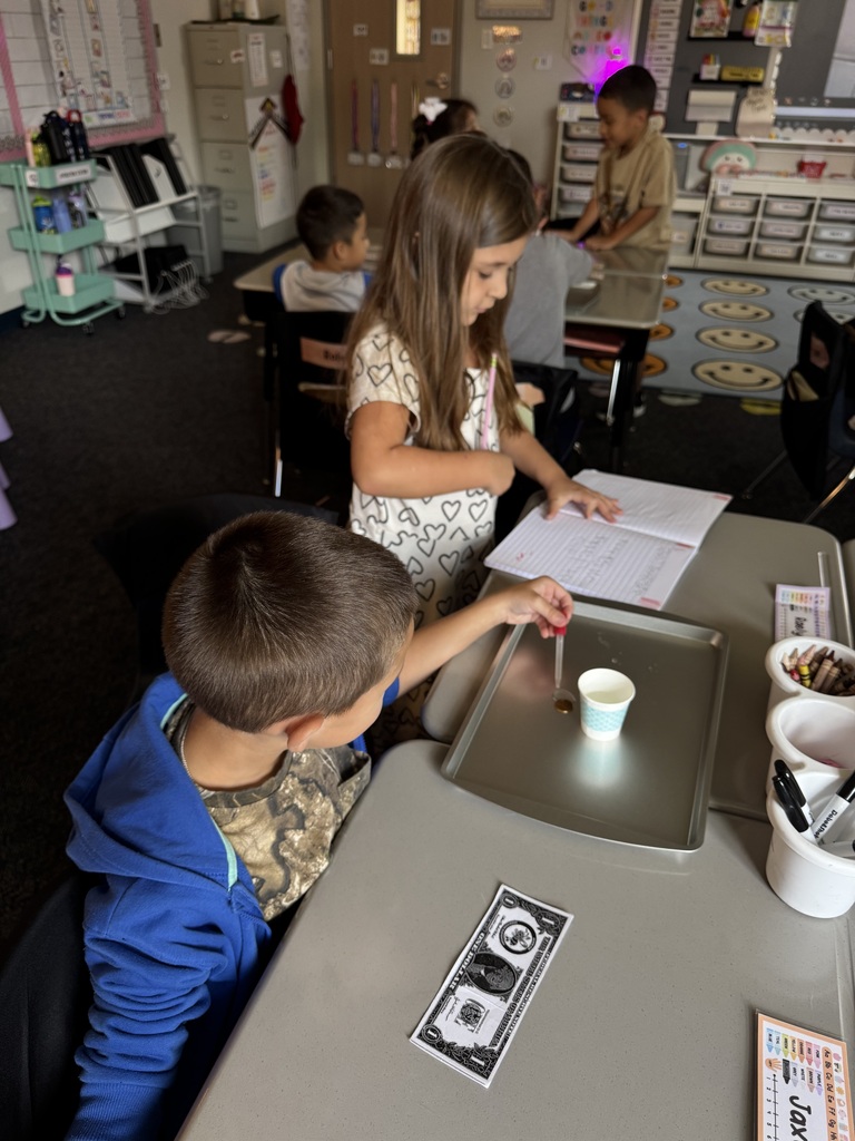 students putting water on penny