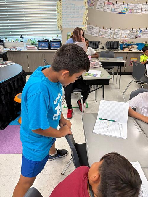 Student reading allowed a revised sentence after using a thesaurus to expand vocabulary.