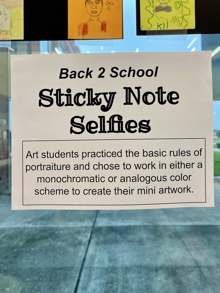 Photo of display sign for "Sticky Note Selfies"