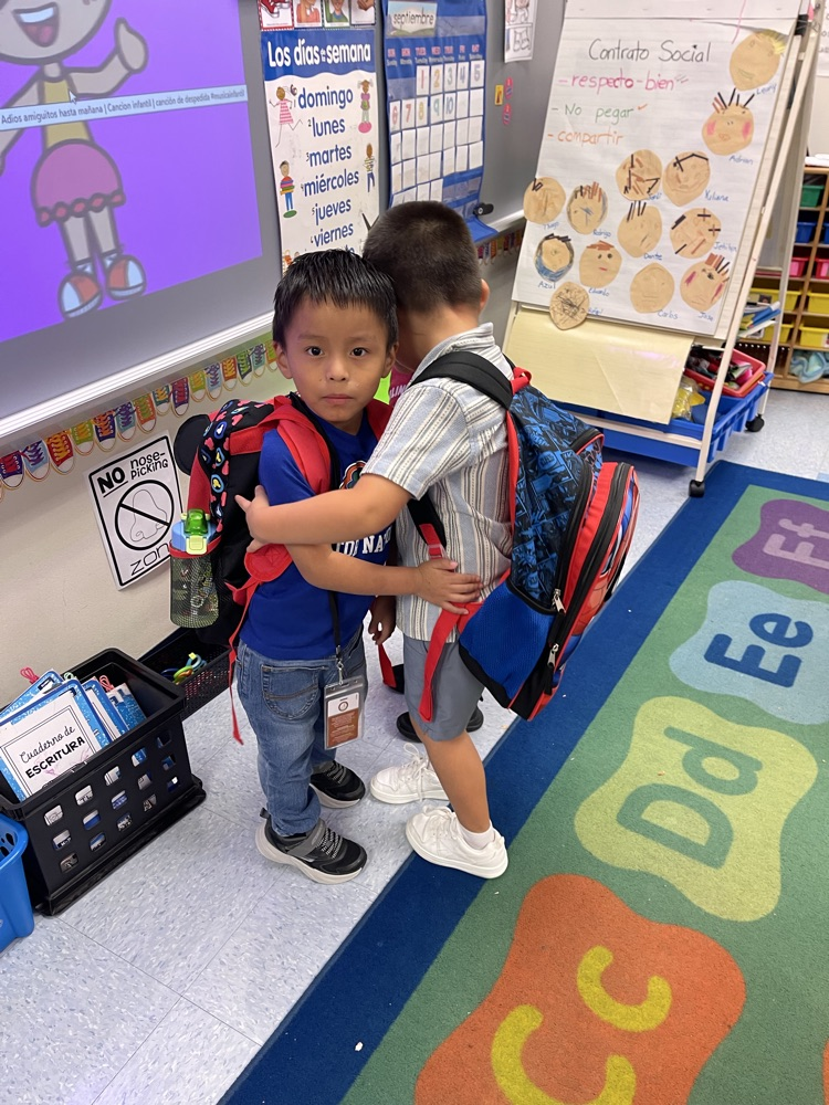 kids hugging
