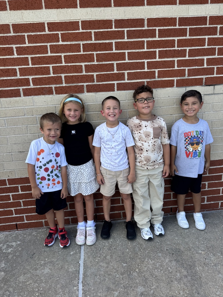 kids wearing dots