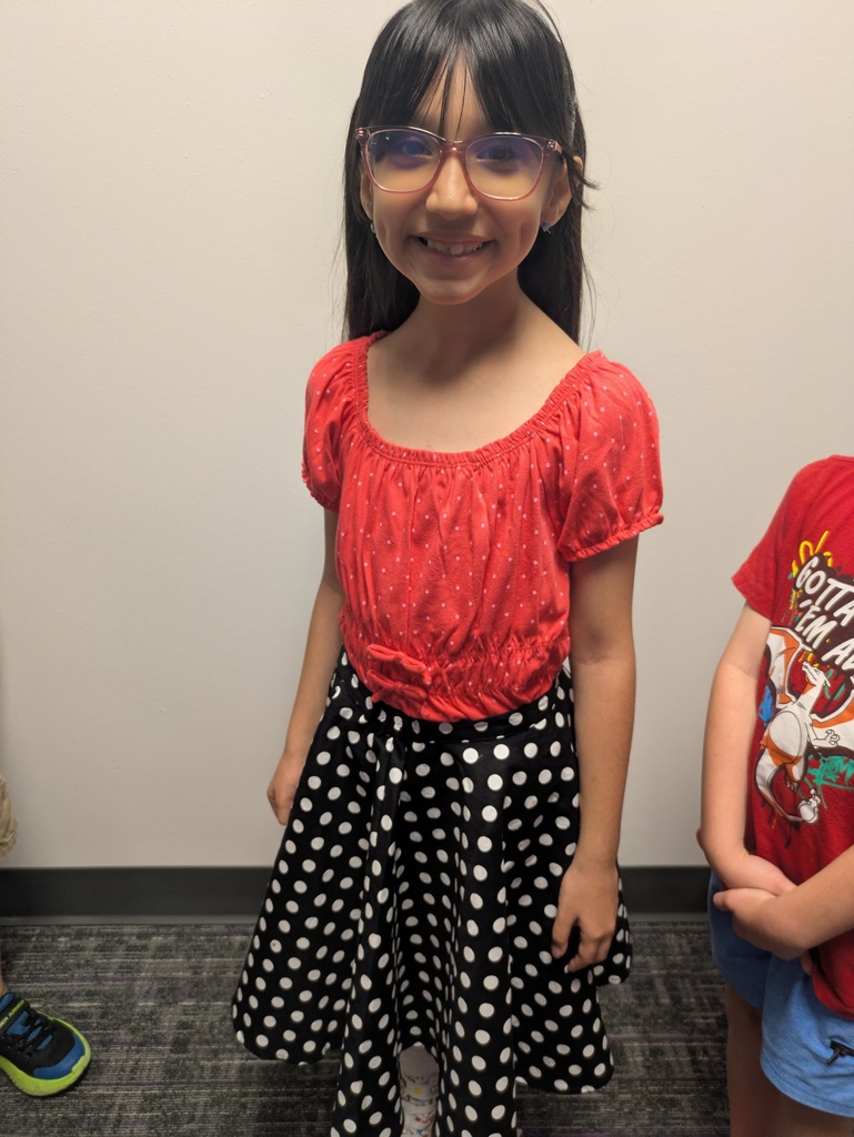 girl wearing dots
