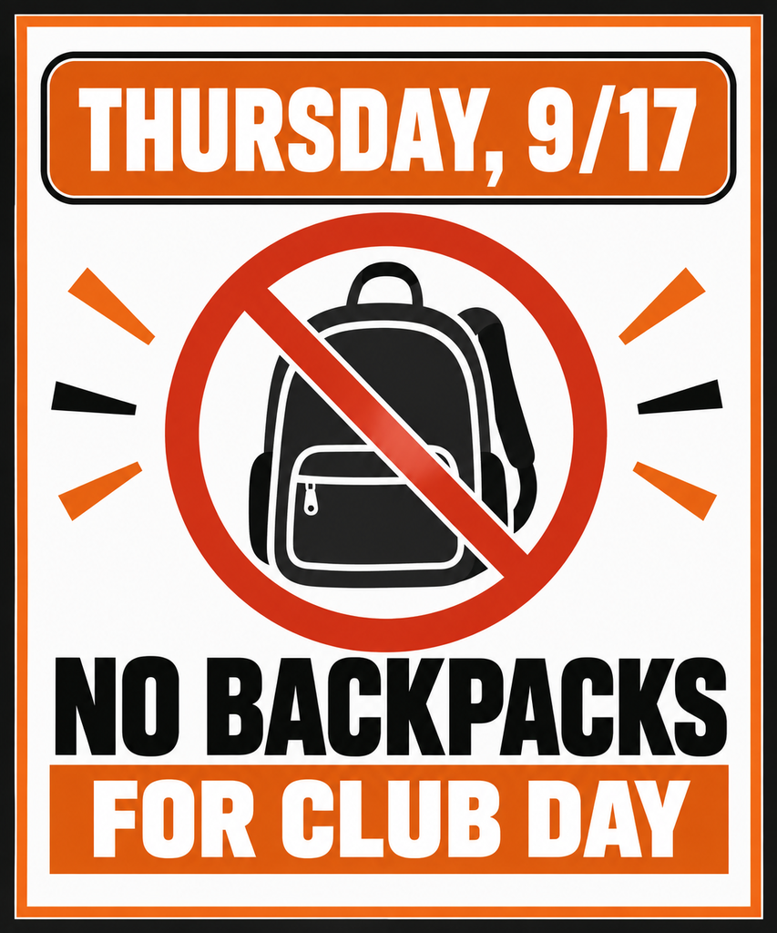 no backpacks flyer