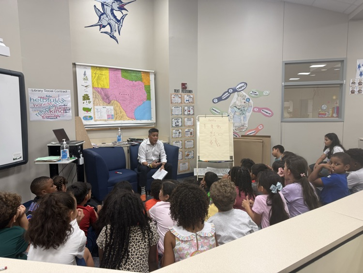 reader with students 