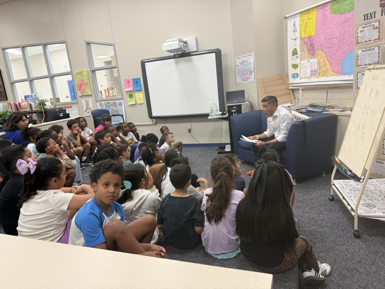 reader with students 
