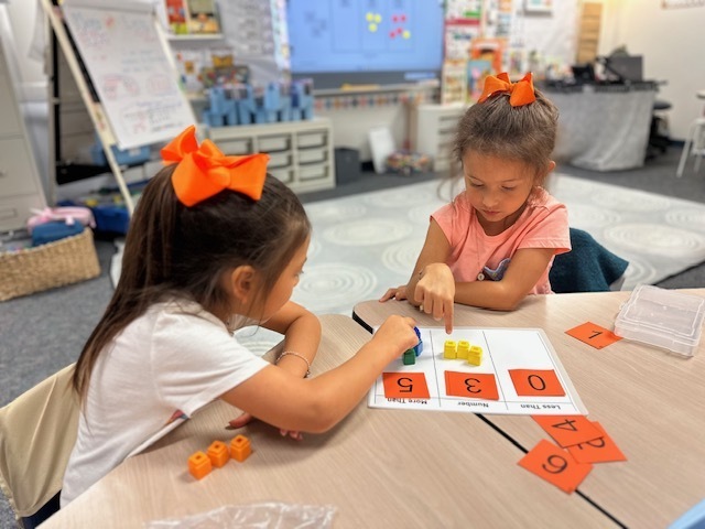 kids with numbers on mat