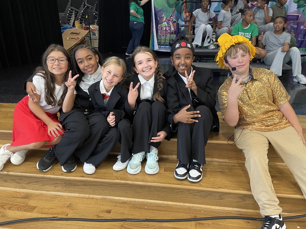 The penguins and alex the lion posing after the musical