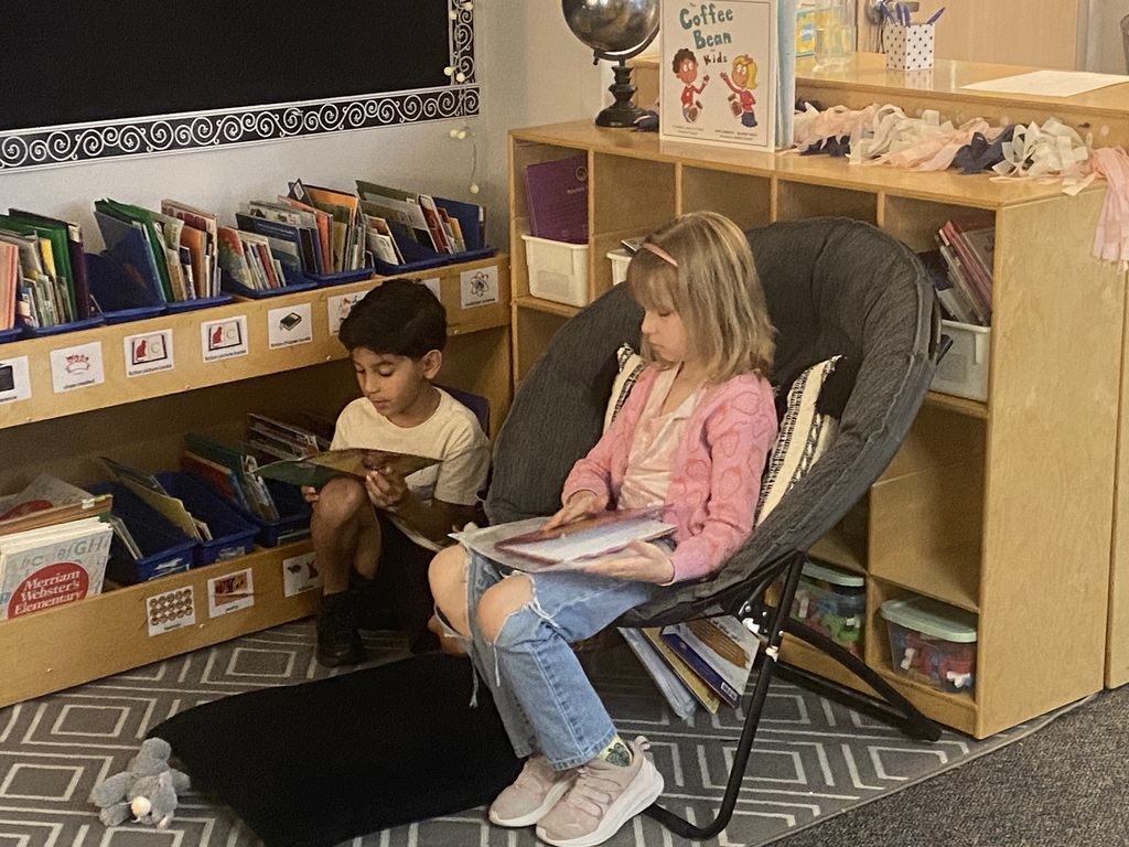 students reading