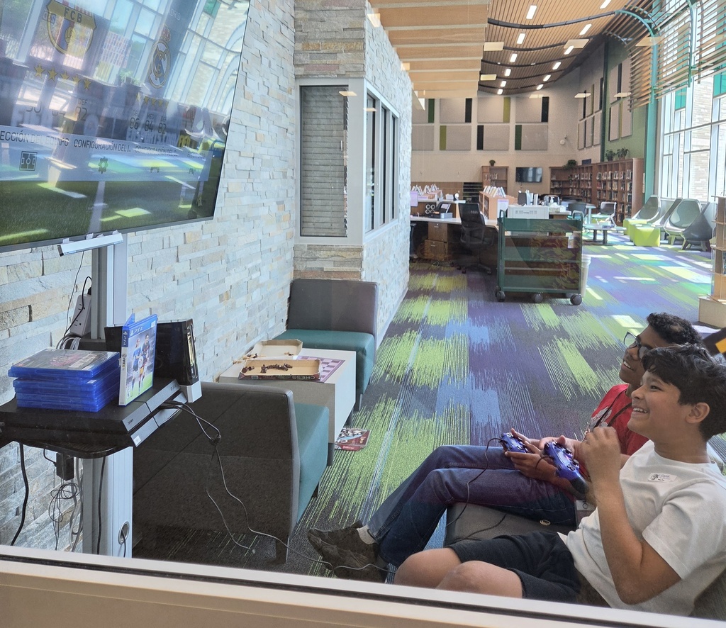 Students Playing on the new gaming system
