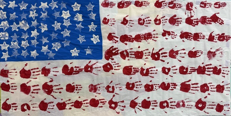 American Flag painted