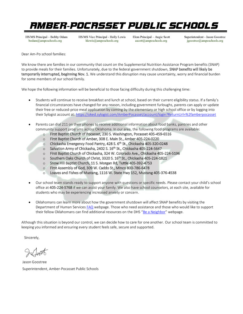 Food Assistance Information