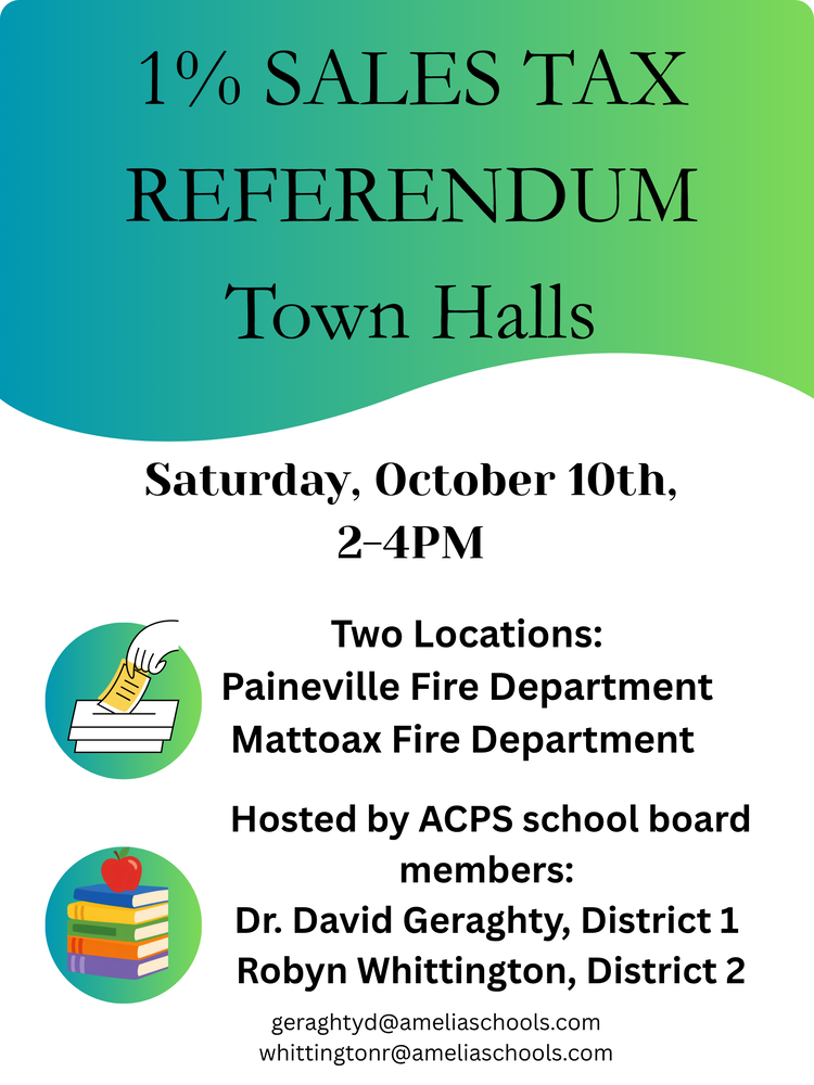 1% Sales Tax Referendum Town Halls Flyer
