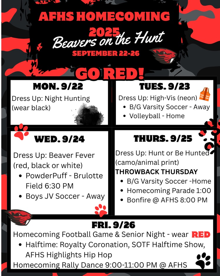 AFHS Homecoming Flyer 2025
