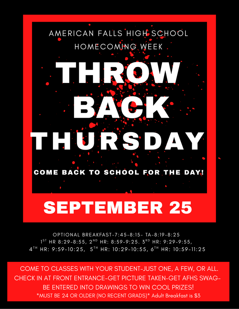 Tomorrow, Sept 25,  is Throwback Thursday.
