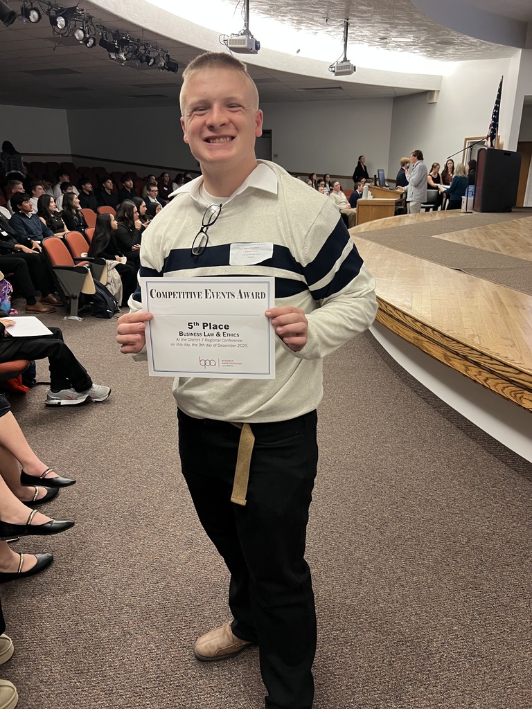 Breckin B. recieving his award