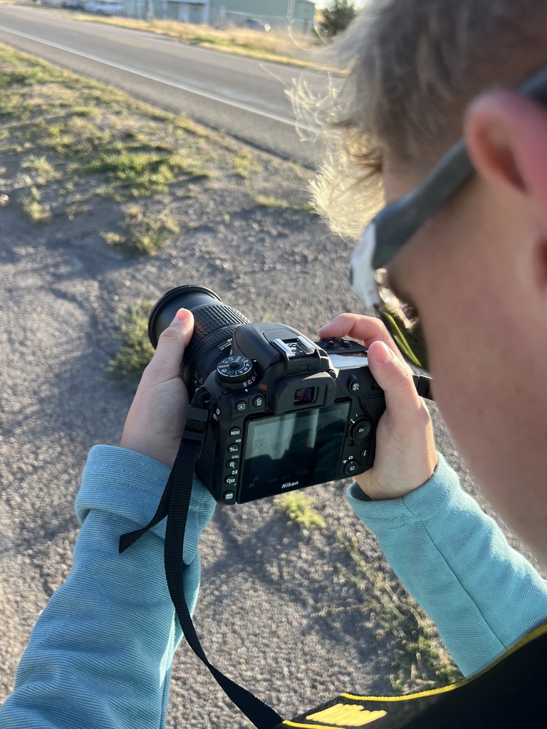 Fall Photography class getting to business taking some pictures outside. Connecting the dots from Photgraphy How Tos to the camera.  Cutler K. is focused, literally! 