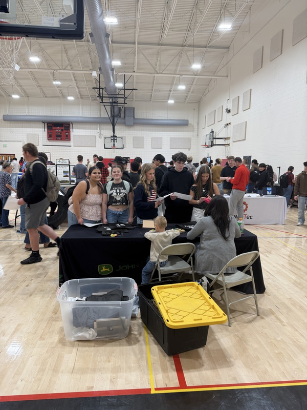 students speaking with stotz