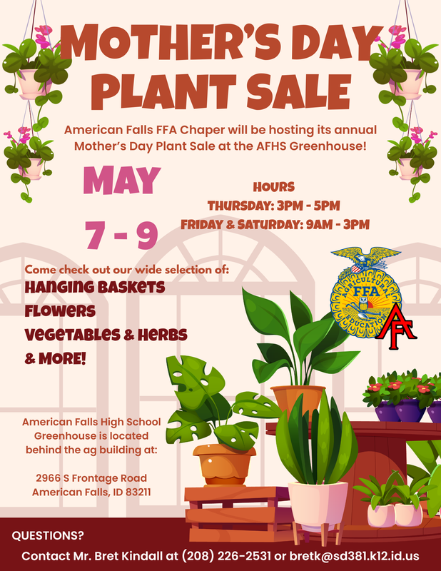 Flier with details for the 2026 FFA plant sale