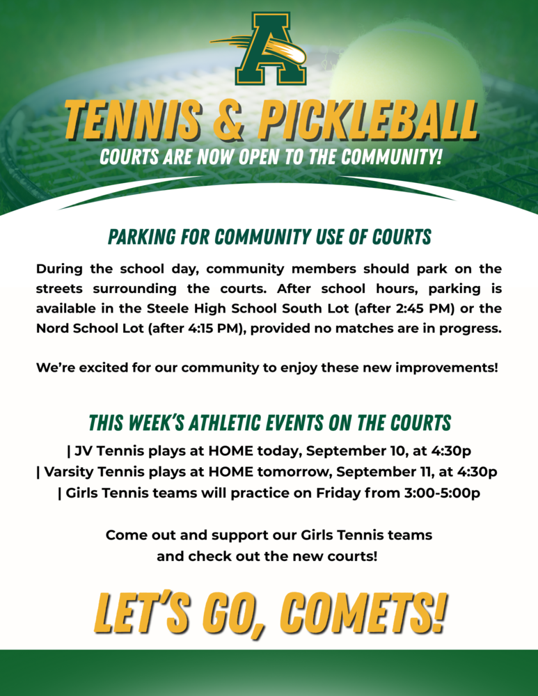 Tennis & Pickleball Courts Announcement
