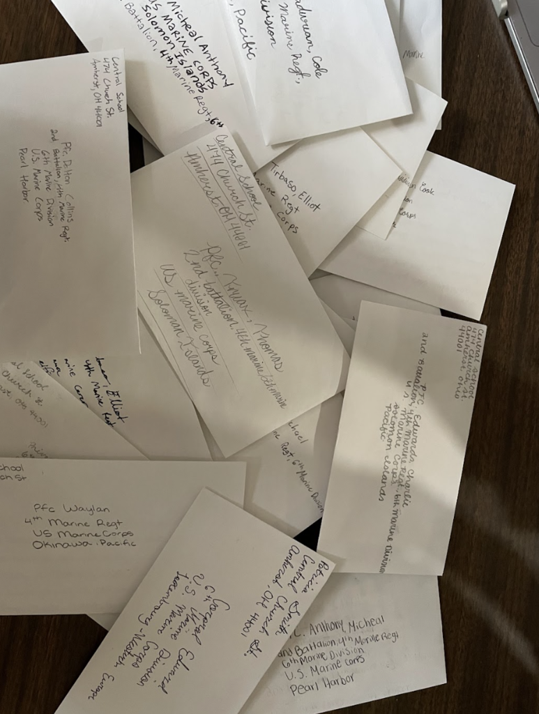 Letters students addressed from Central School