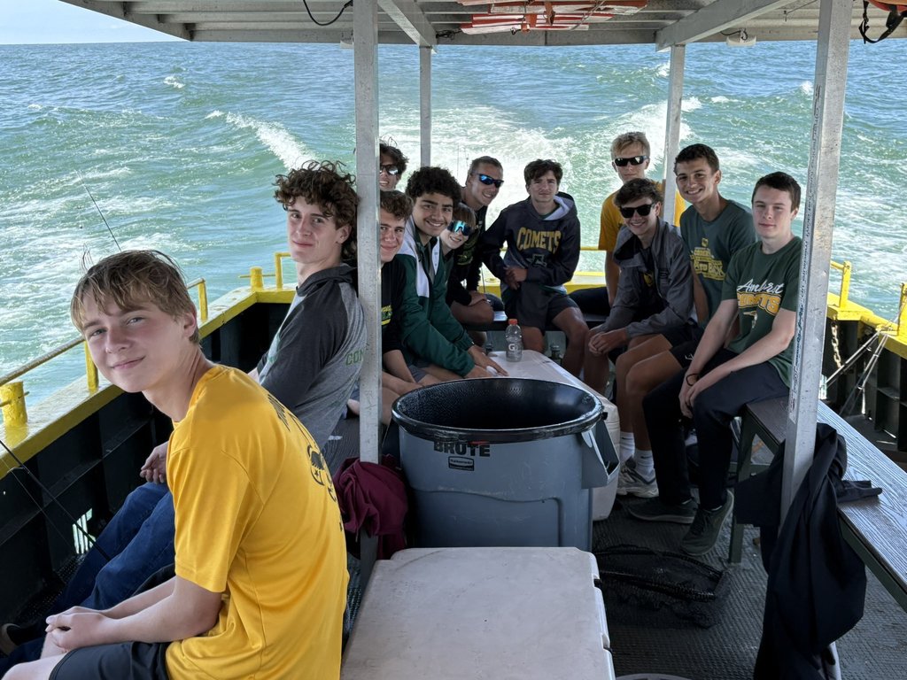 Cross Country Team on a Fishing Carter Boat 