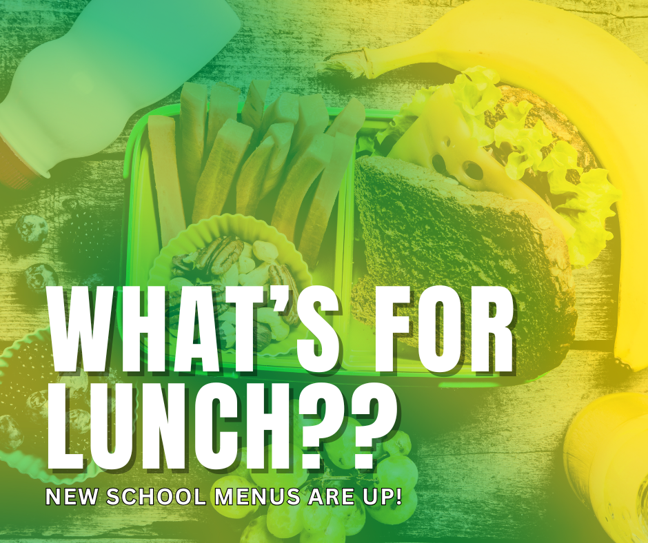 Graphic that says "What's for Lunch??"