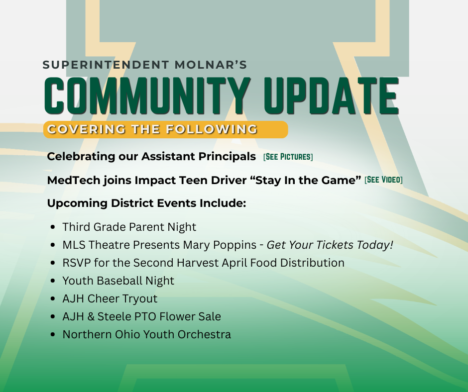 Community Update - Celebrating Assistant Principals, MedTech Joins Impact Teen Drivers, Upcoming District Events and Fundraisers 
