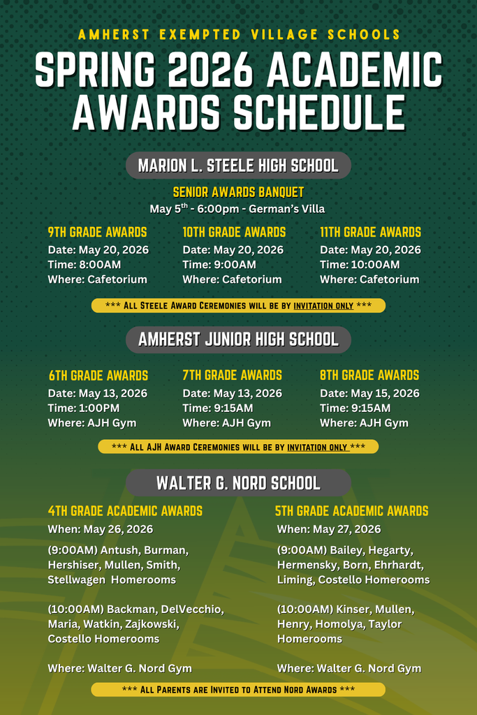 Spring 2026 Academic Awards Schedule 