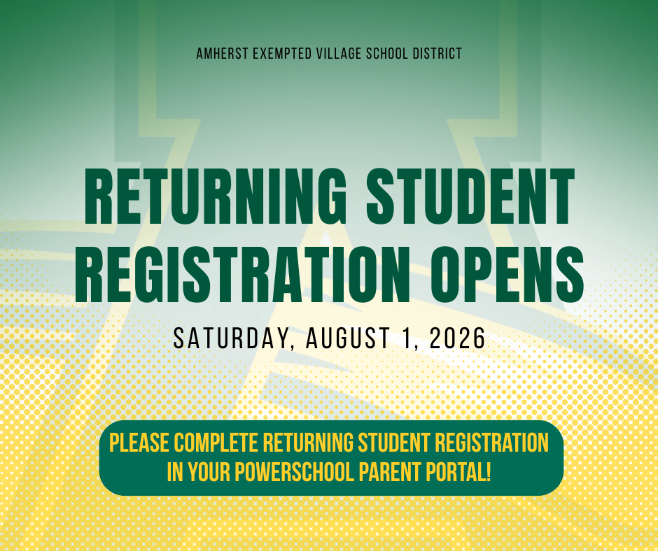 Returning Student Registration Opens Saturday, August 1, 2026 - Please complete in your PowerSchool Parent Portal
