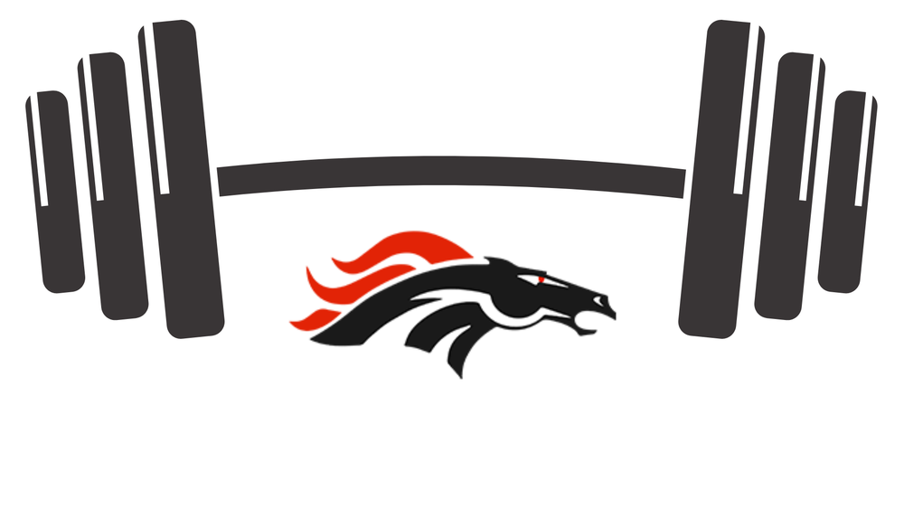 weight set over bronco logo for powerlifting program