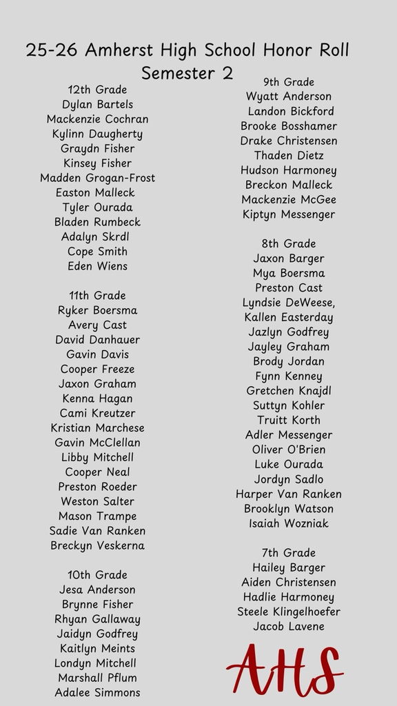 semester 2 honor roll