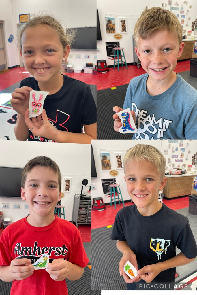 elementary kids that finished their diamond art