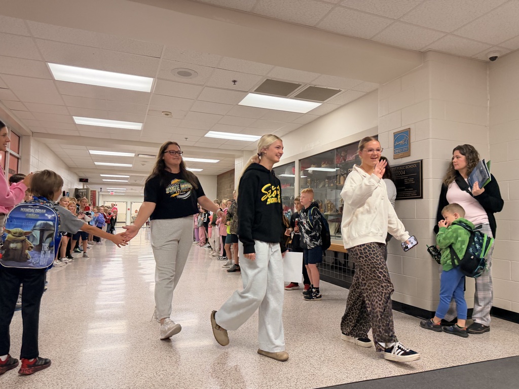 Softball players during walk-through at Amherst School