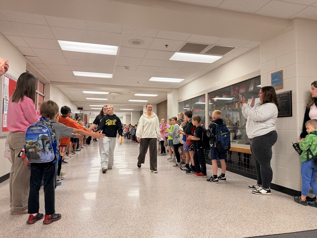 Softball players during walk-through at Amherst School