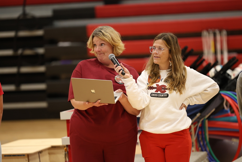 Coaches speak at a Pep Rally