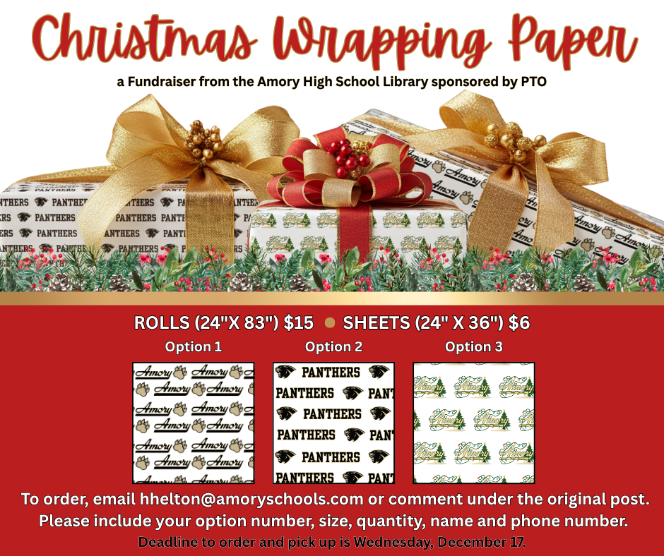 Panther Paper Available Now! Designed and Printed at Amory High School!