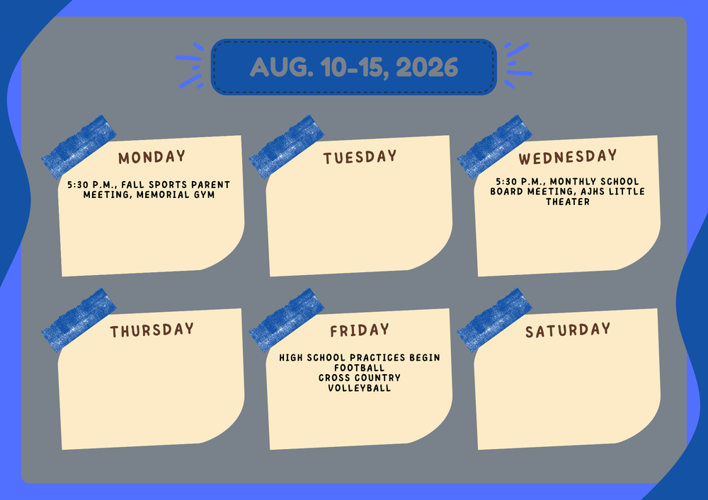 Monday, Wednesday, Friday events
