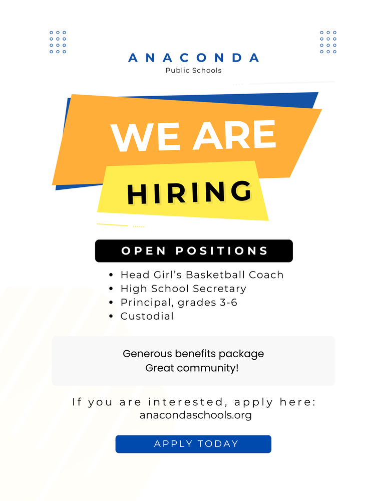 Open positions annoucement