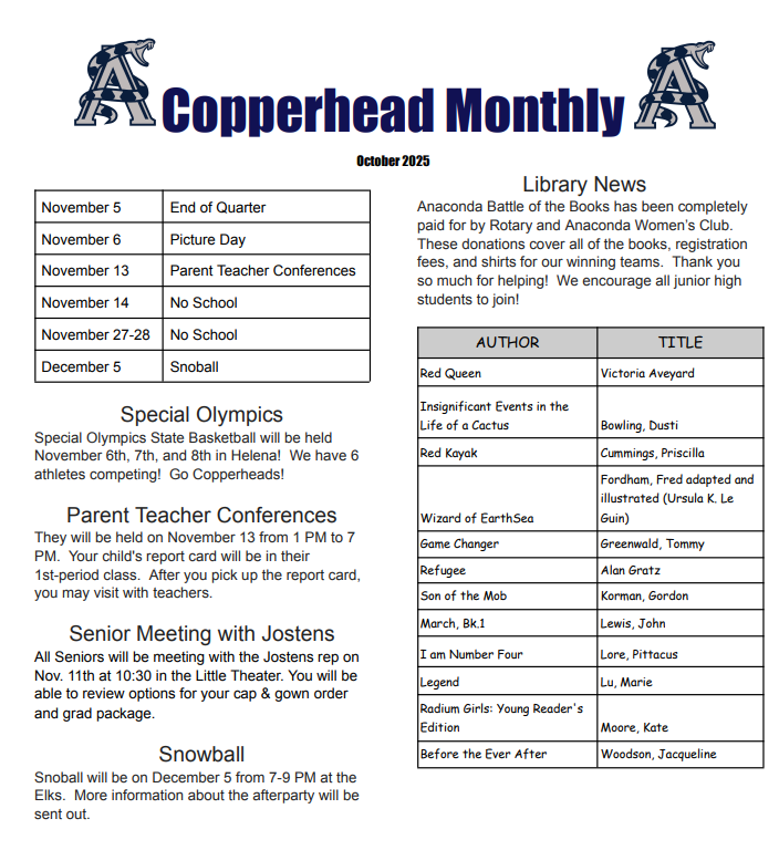 Copperhead Monthly AJHS