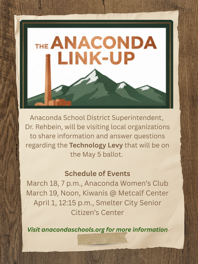 Anaconda Link-Up: Technology Levy discussion schedule