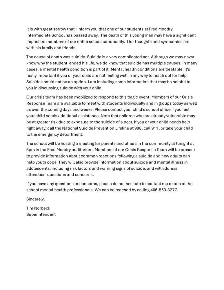 Community Letter
