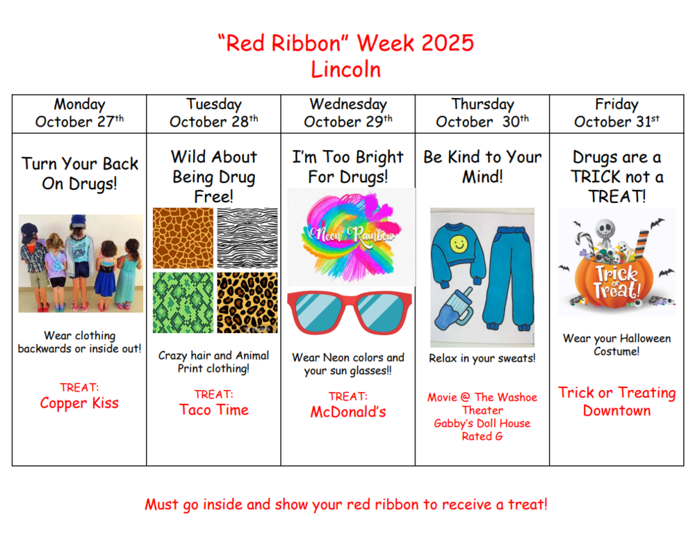 Lincoln Red Ribbon Week
