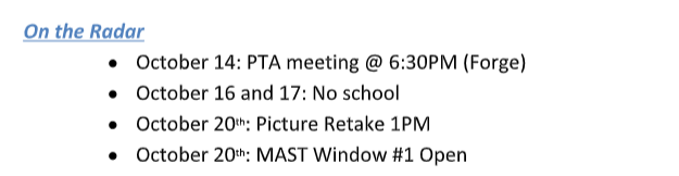 Fred Moodry has some upcoming events in October.