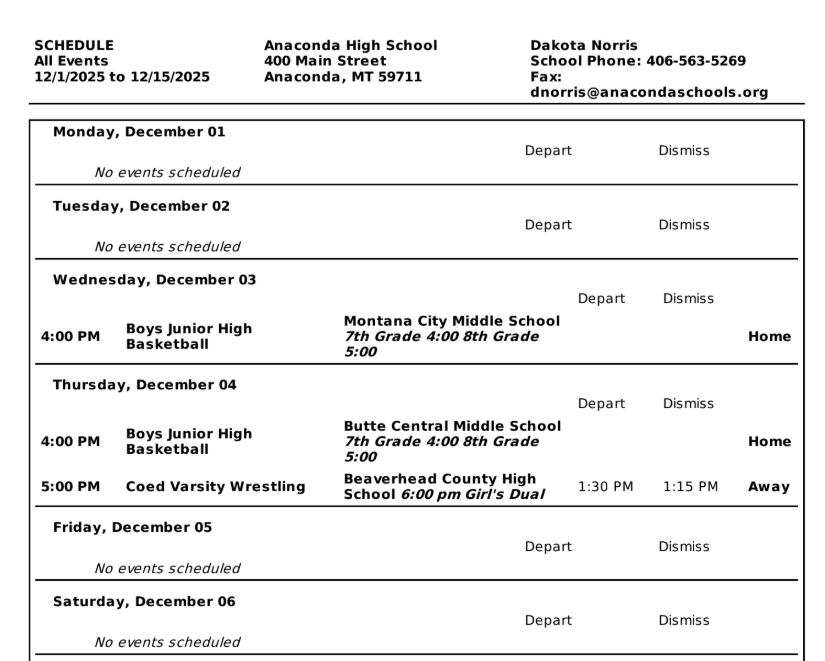 Week of Dec. 1 events
