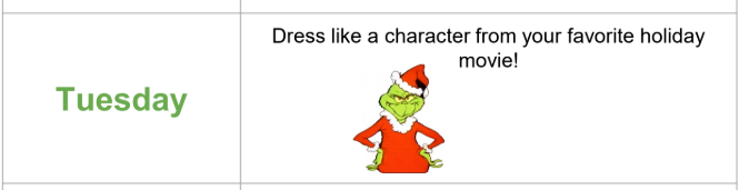 Tuesday Dress Up Day: Favorite Holiday movie character